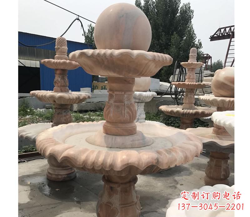 聊城晚霞红景观风水球雕塑