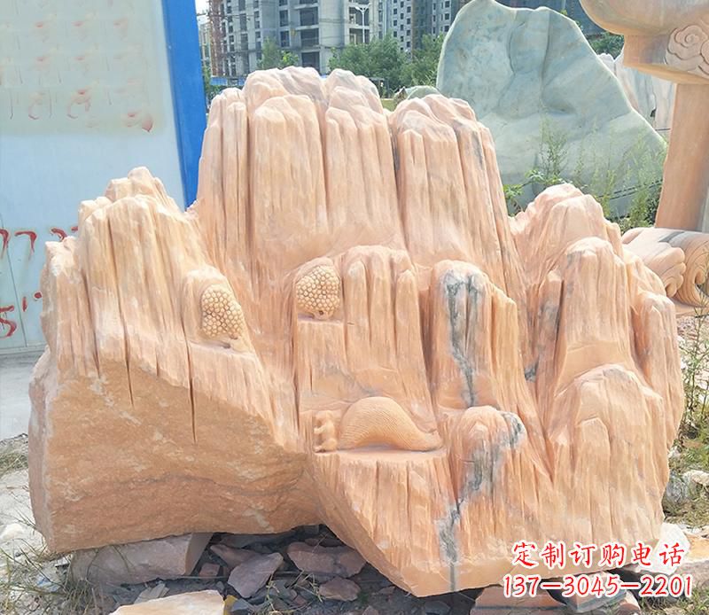 聊城晚霞红景观假山雕塑