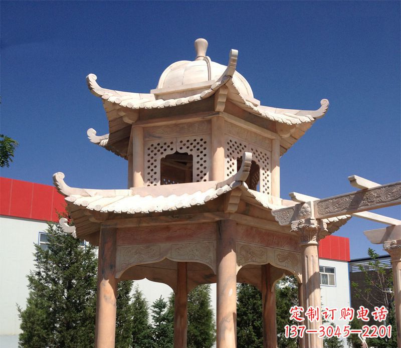 聊城晚霞红景观凉亭雕塑