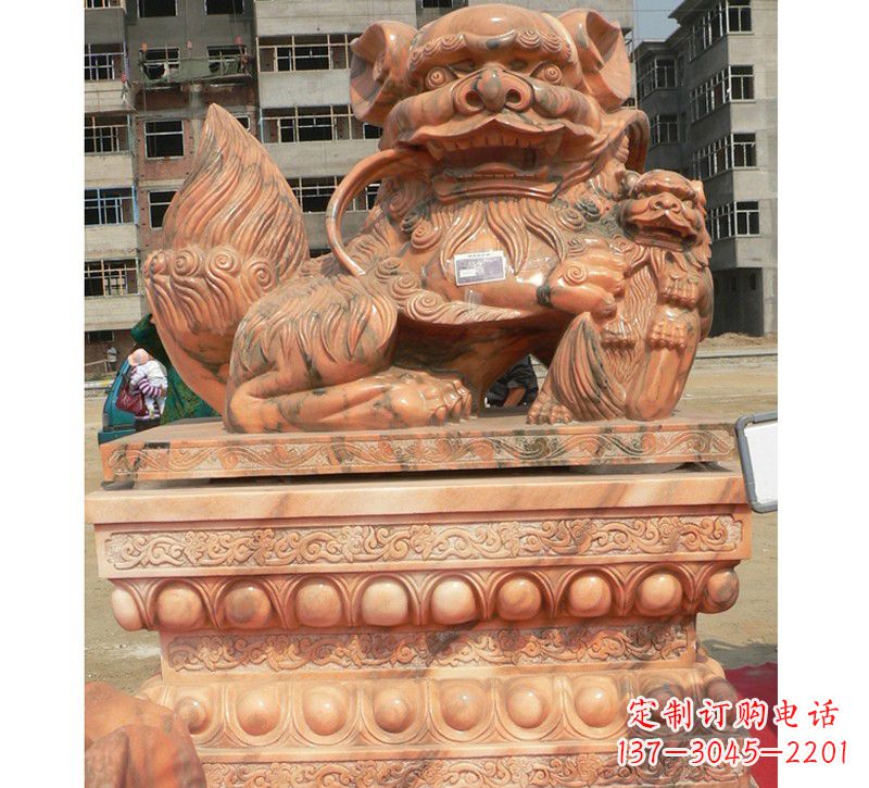 聊城晚霞红南方石狮子