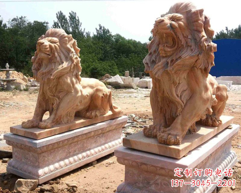 聊城晚霞红欧式狮子雕塑222
