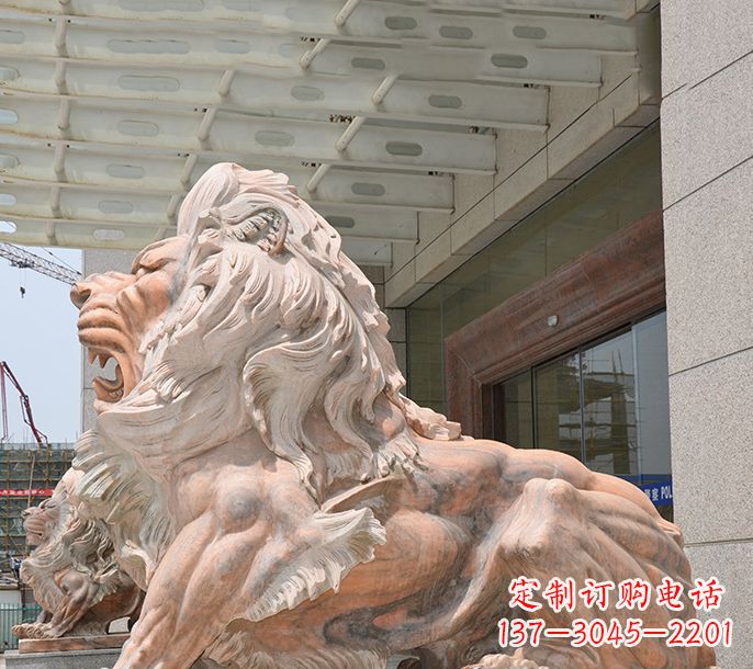 聊城晚霞红欧式狮子石雕 (3)