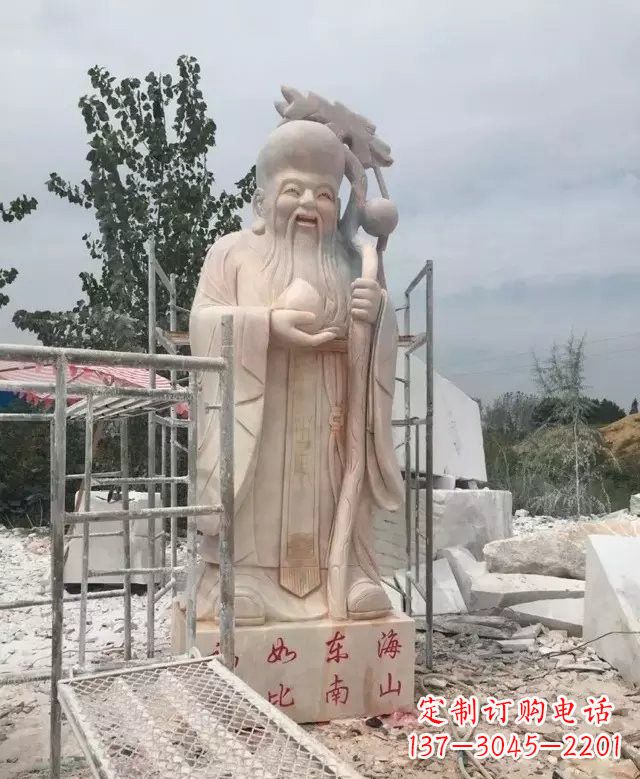 聊城晚霞红神像老寿星雕塑