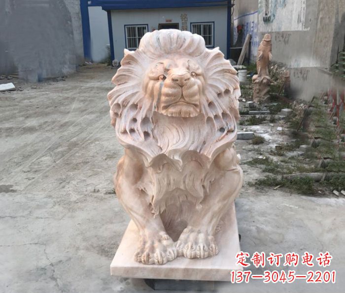 聊城晚霞红西洋欧式狮子石雕