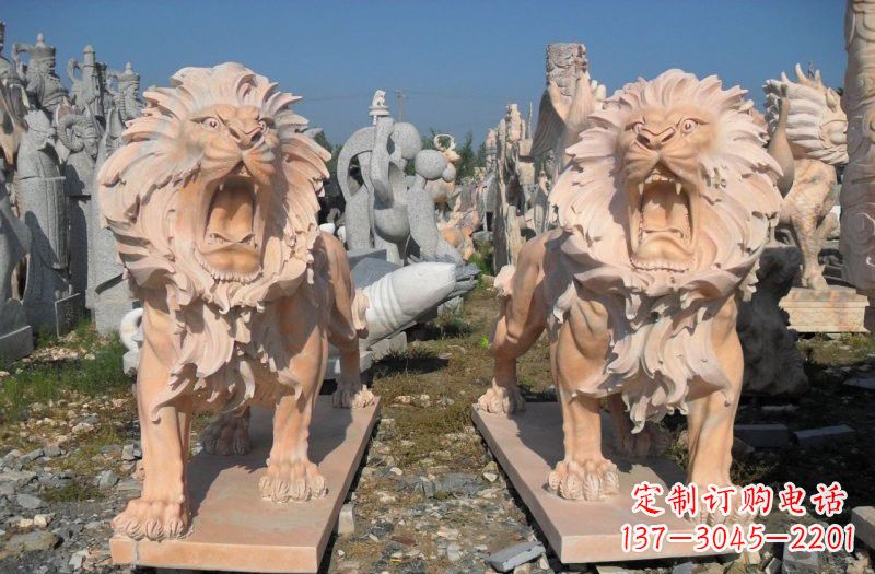 聊城晚霞红西洋狮子雕塑