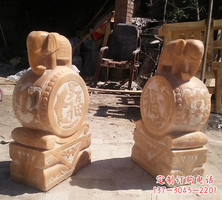 聊城晚霞红小象门墩