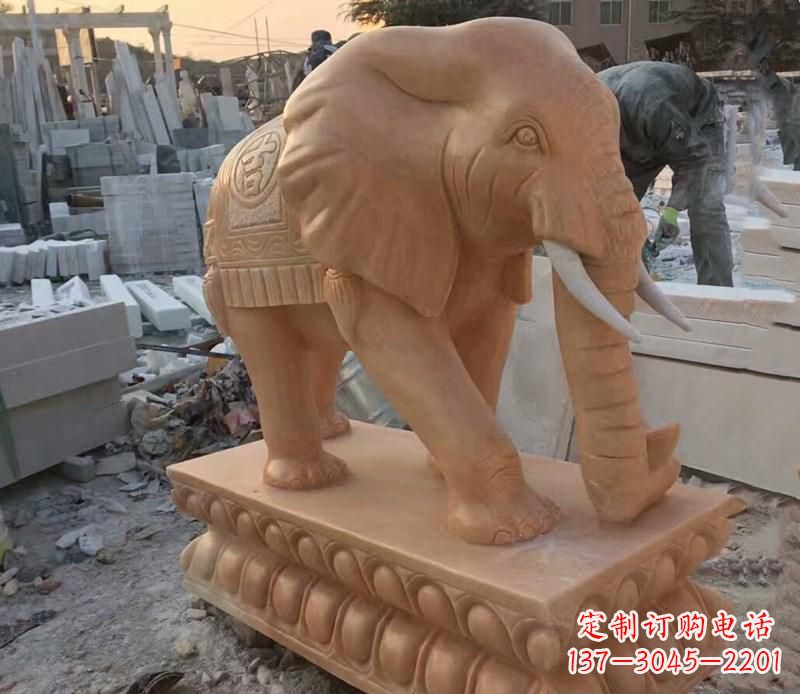 聊城晚霞红元宝招财大象