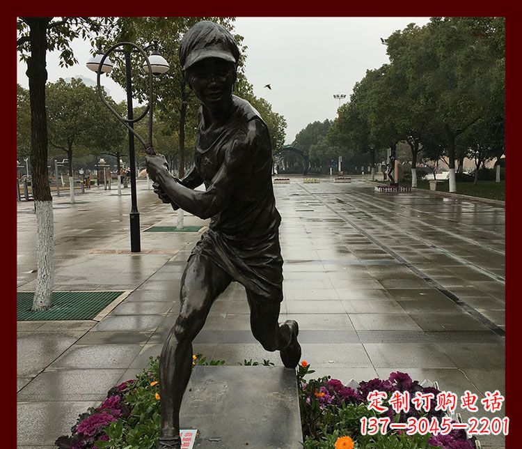 聊城网球运动人物铜雕