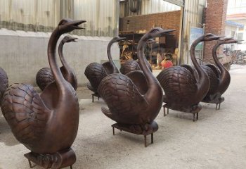 聊城中领雕塑天鹅铜雕是一款精美的艺术作品，既…