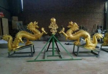 聊城享受经典，领略古老传统，精美特色的双龙戏珠铜雕