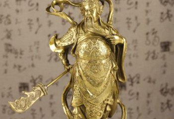 聊城中领雕塑|关羽铜像：令人惊叹的纯黄铜武财神
