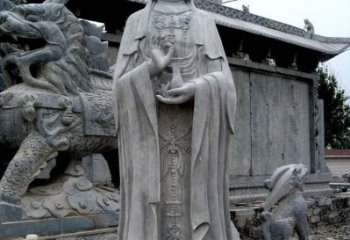 聊城青石仿古观音雕像|传承古代神话传统