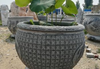 聊城荷花鱼石雕塑，精美雕塑展现浪漫情怀