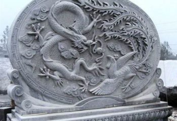 聊城青石古典美——龙凤呈祥雕塑