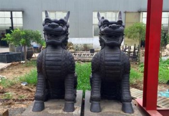 聊城青铜精美麒麟雕塑，注入艺术气息