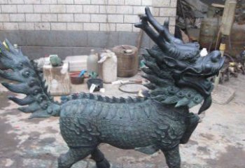 聊城青铜雕制神兽麒麟，艺术匠心之至