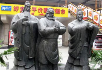 聊城铭记经典：三国英雄关羽雕塑