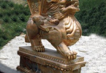 聊城商场企业看门神兽“日进斗金”招财貔貅石雕