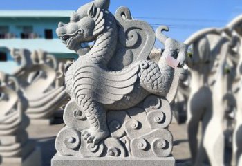 聊城造型独特的上古四灵之青龙砂岩石雕塑