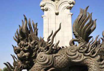 聊城中领雕塑：神兽火麒麟铜雕定制