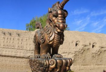 聊城神兽獬豸古铜雕塑摆件