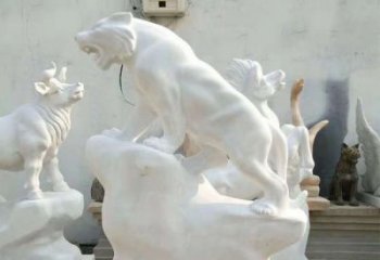 聊城中领雕塑：汉白玉老虎雕塑