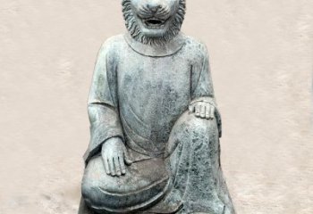 聊城中领雕塑：生肖虎-兽首人身石雕精品