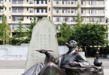 聊城尊贵古朴的古代诗人情景雕塑——杜甫雕塑