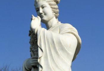 聊城十二花神之三月桃花息夫人汉白玉精美美女雕像