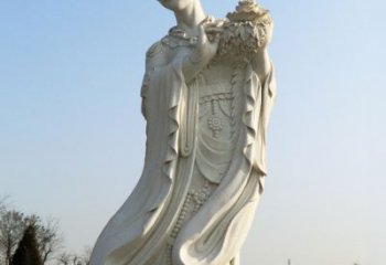聊城古典美女雕塑——十二花神之四月牡丹杨玉环汉白玉