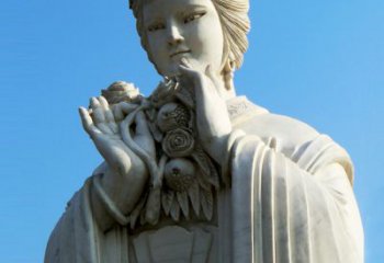 聊城石榴之美——十二花神之五月石榴李氏汉白玉古代美女雕像