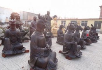 聊城定制十二生肖头像铜雕