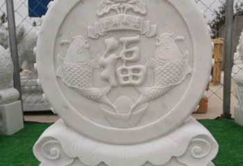 聊城装饰福字图案的雕塑石门墩