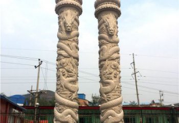 聊城石雕华表盘龙柱，雕塑工艺的精美展示
