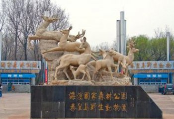 聊城梅花鹿雕塑——令公园更美丽