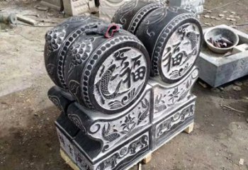 聊城中领雕塑-石雕门墩貔貅抱鼓