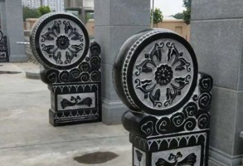 聊城中领雕塑自主设计专业制作石雕门墩狮子，专…