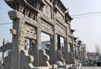 聊城金雕牌坊人物铜雕塑