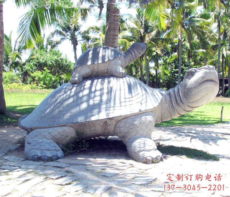 聊城乌龟母子石雕