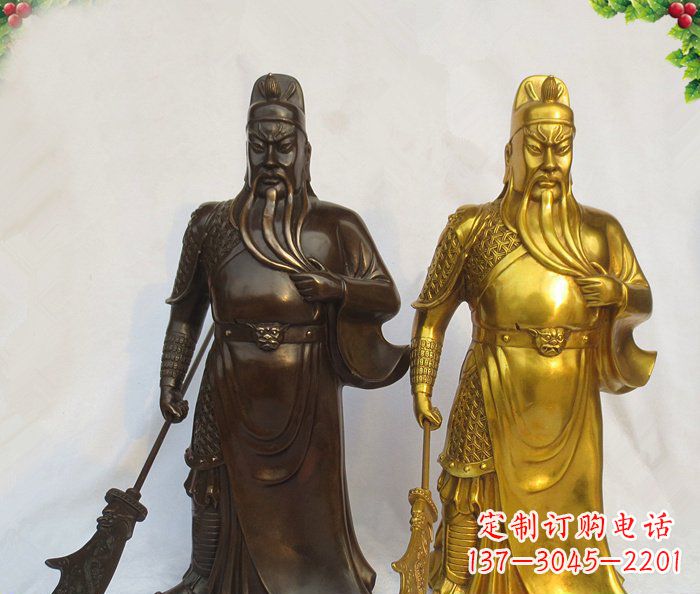 聊城武财神持刀关公铜雕 (2)