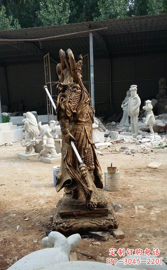 聊城武财神关公玻璃钢仿铜雕塑