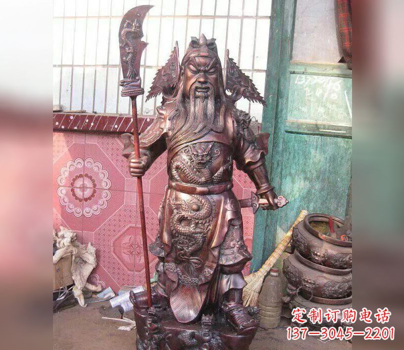 聊城武财神关公提刀铜雕