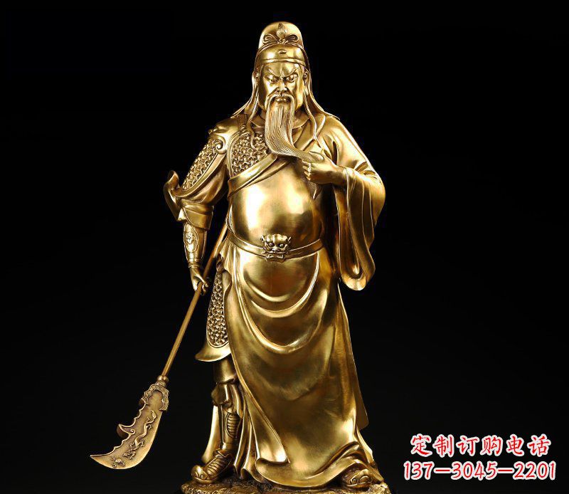 聊城武圣握刀关公铜雕