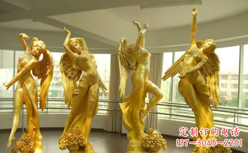 聊城舞蹈四女神玻璃钢仿铜人物雕塑