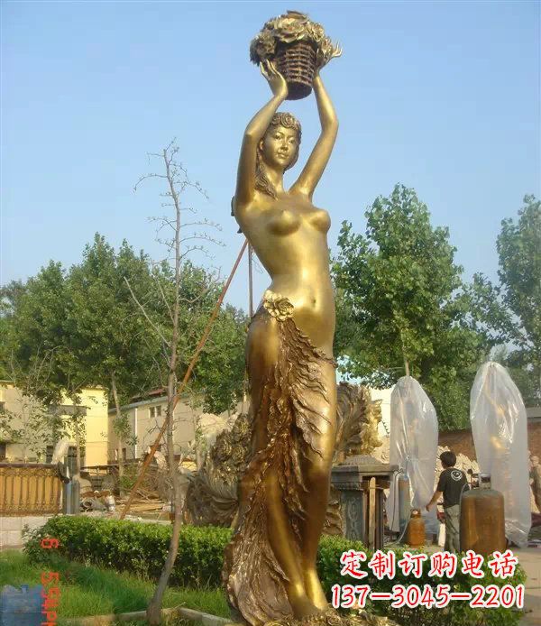 聊城西方美女公园人物铜雕 (2)