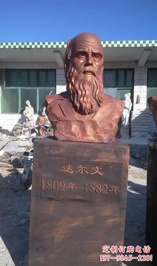 聊城西方名人达尔文铜雕