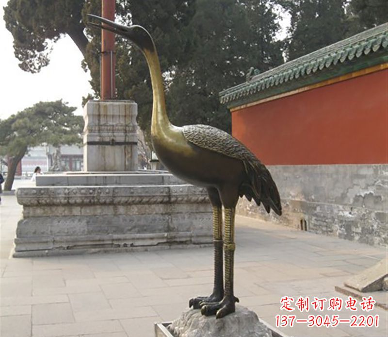 聊城仙鹤动物铜雕 (2)