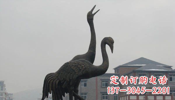 聊城仙鹤公园景观铜雕