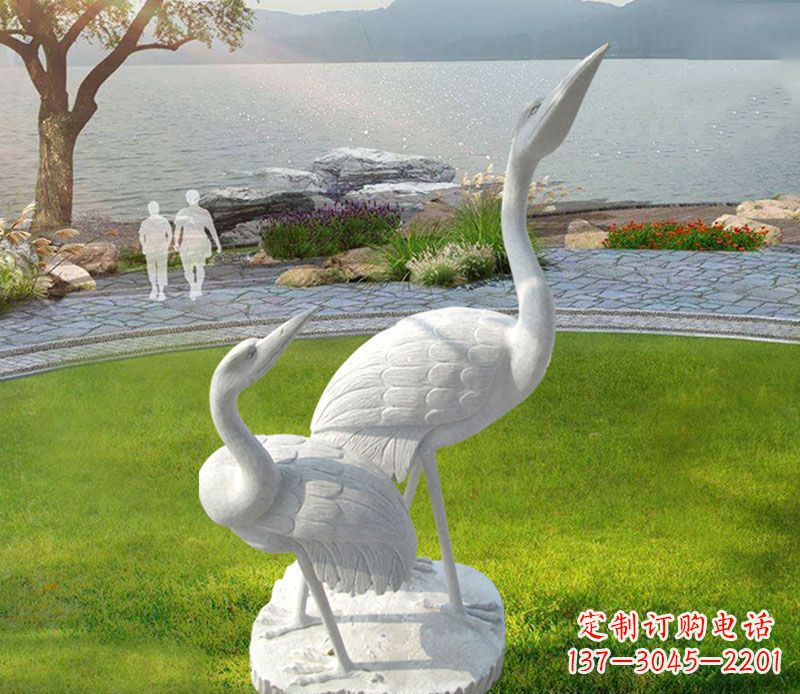 聊城仙鹤石雕公园动物雕塑