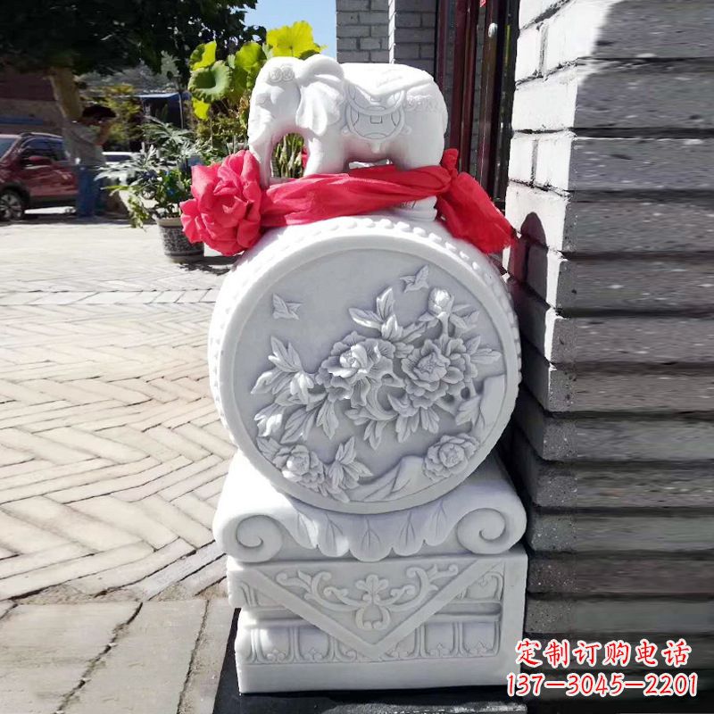 聊城仙鹤石雕门墩